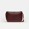 Bandolera Key en efecto cuero graneado Bordeaux