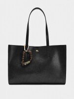 Bolso Shopper Con Colgante negro