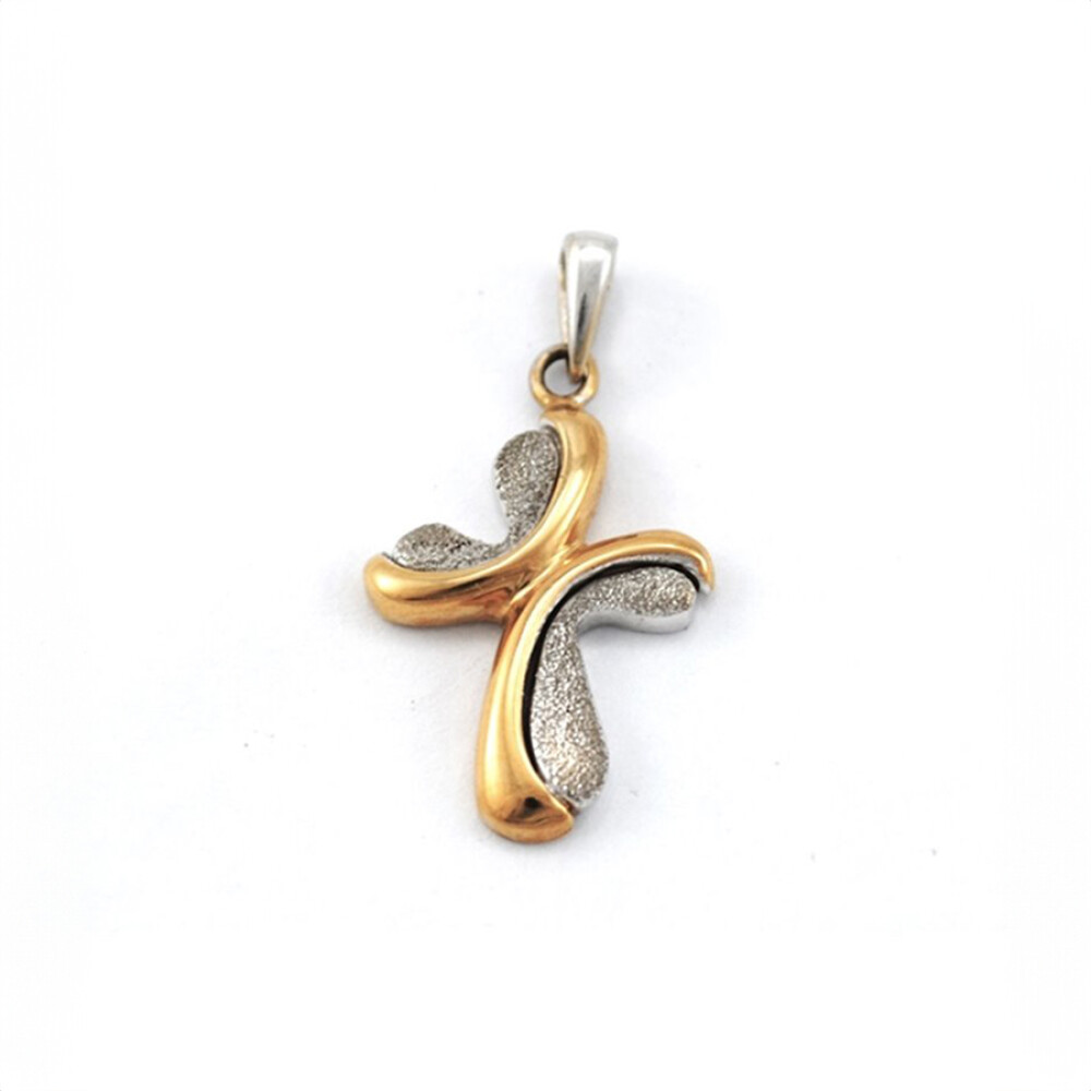 Cruz Oro 18K dos tonos 22 x 18 mm Cruz Oro 18K dos tonos 22 x 18 mm