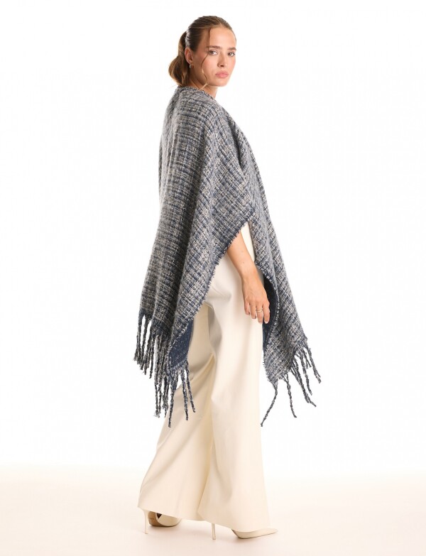 Ruana Tweed Flecos AZUL/MULTI