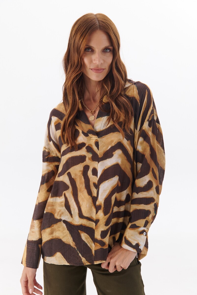 CAMISA JULIETA ZEBRA - BEIGE 