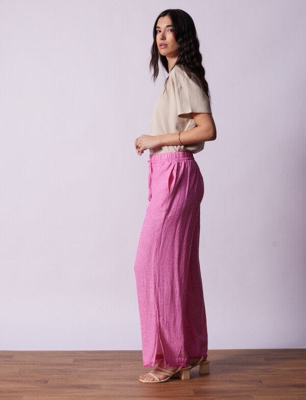 Pantalon Lino Cordel FUCSIA