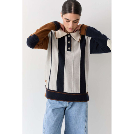 Pre Venta Buzo Olimpico Azul, Crudo Y Chocolate