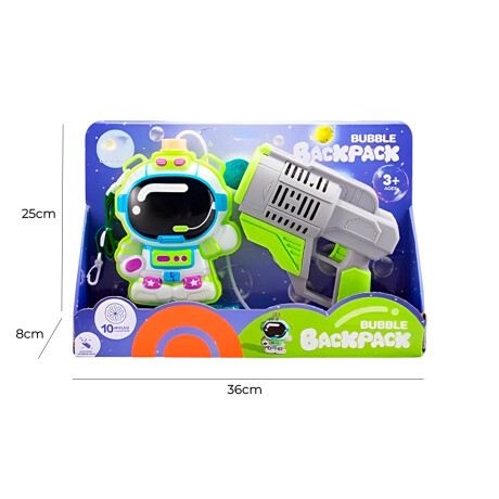 Pistola Burbujero Mochila Luz Y Sonido Astronauta Unicornio Astronauta