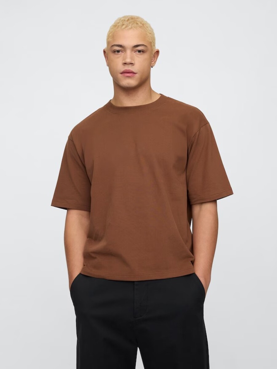 Remera Vintage Soft Boxy Hombre - Root Brown 