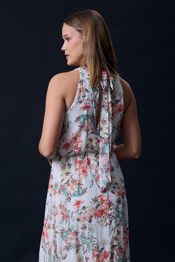 Vestido Maxi Flores BLANCO/MULTI