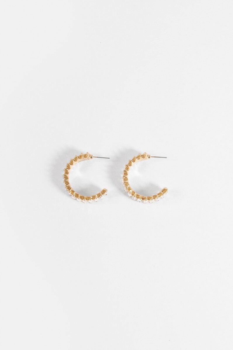 Aros strass - dorado 