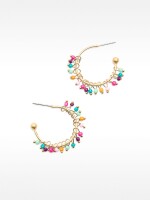 Aros Abiertos Con Abalorios multicolor