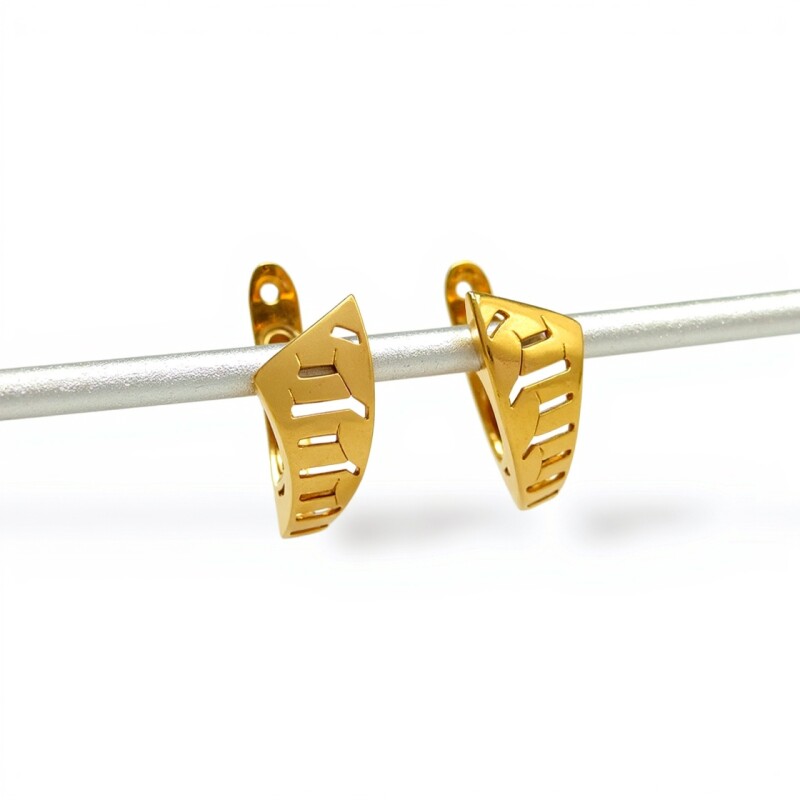 Caravanas aros Greca de oro - Oro bajo - Sin piedra- CA8131 sinpiedra