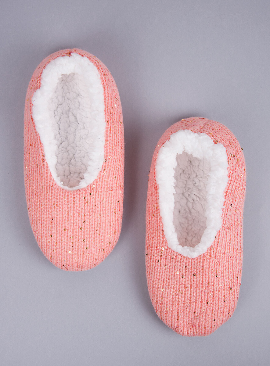 Pantumedias lentejuelas con antideslizante - Rosado 