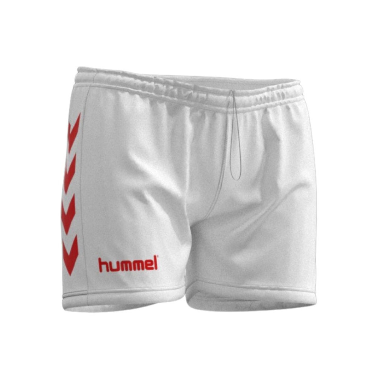 SHORT ENTRENAMIENTO MUJER - BLANCO/ROJO 