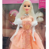 Muñeca Con Vestido De Fiesta Y Accesorios NARANJA SALMON