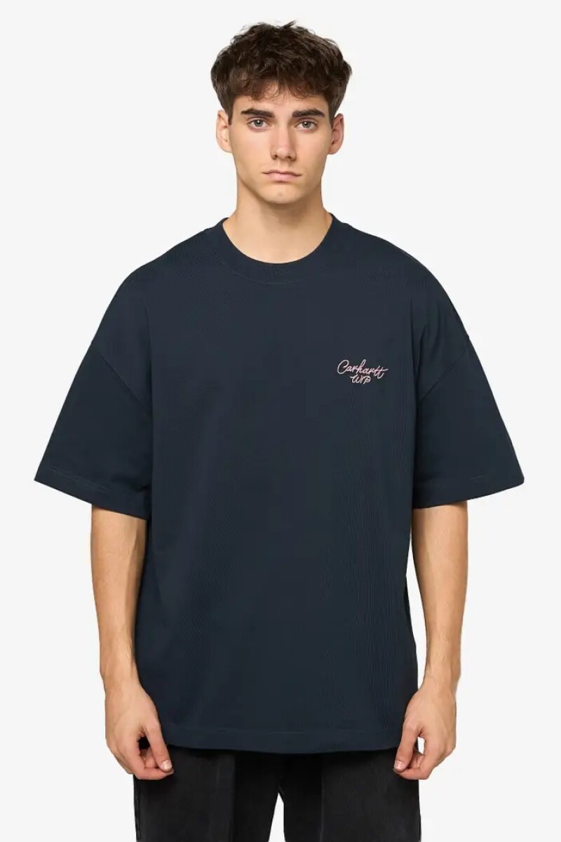 S/S Signature Script T-Shirt Azul