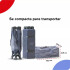 Practicuna Plegable Con Mosquitero Y Ruedas - Tinok Gris/Celeste
