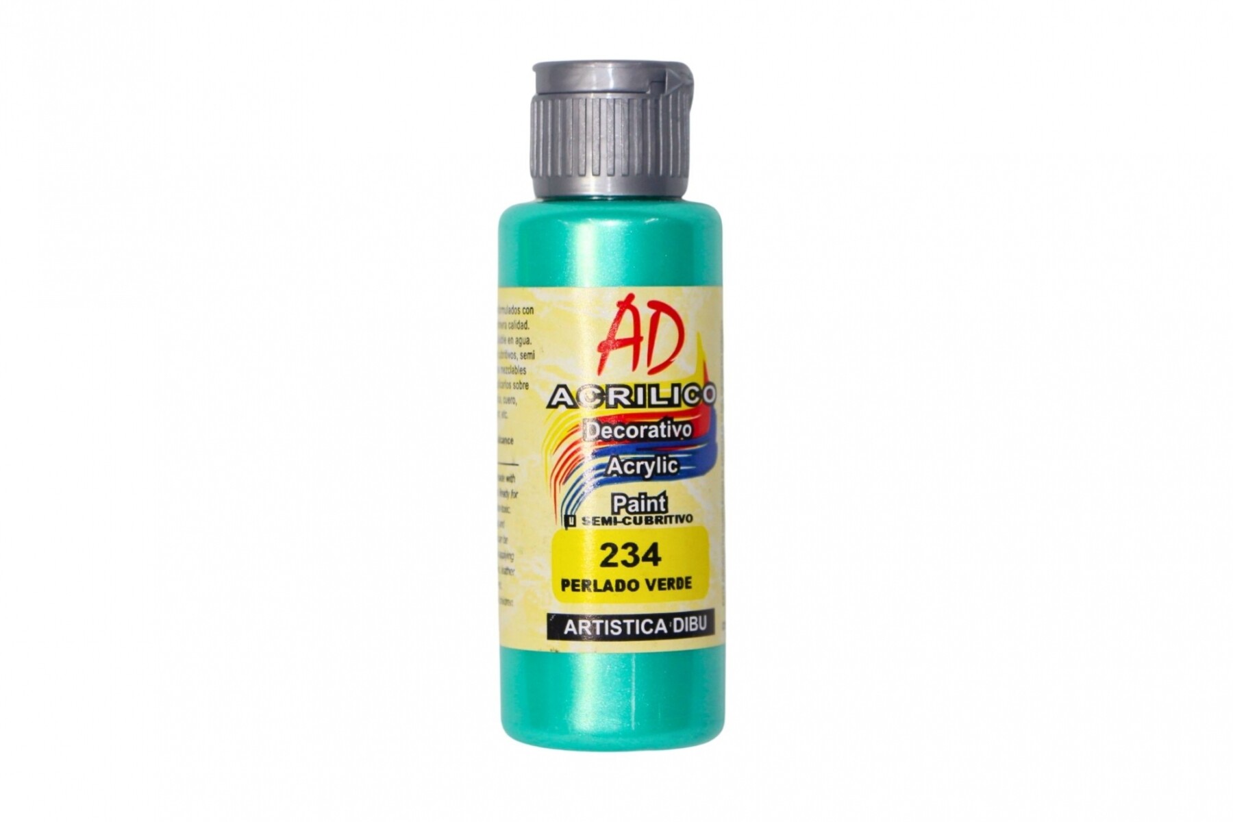 PINTURA ACRILICA ARTISTICA DIBU 60 ML. DIFERENTES COLORES - COLOR PERLADO VERDE 234 
