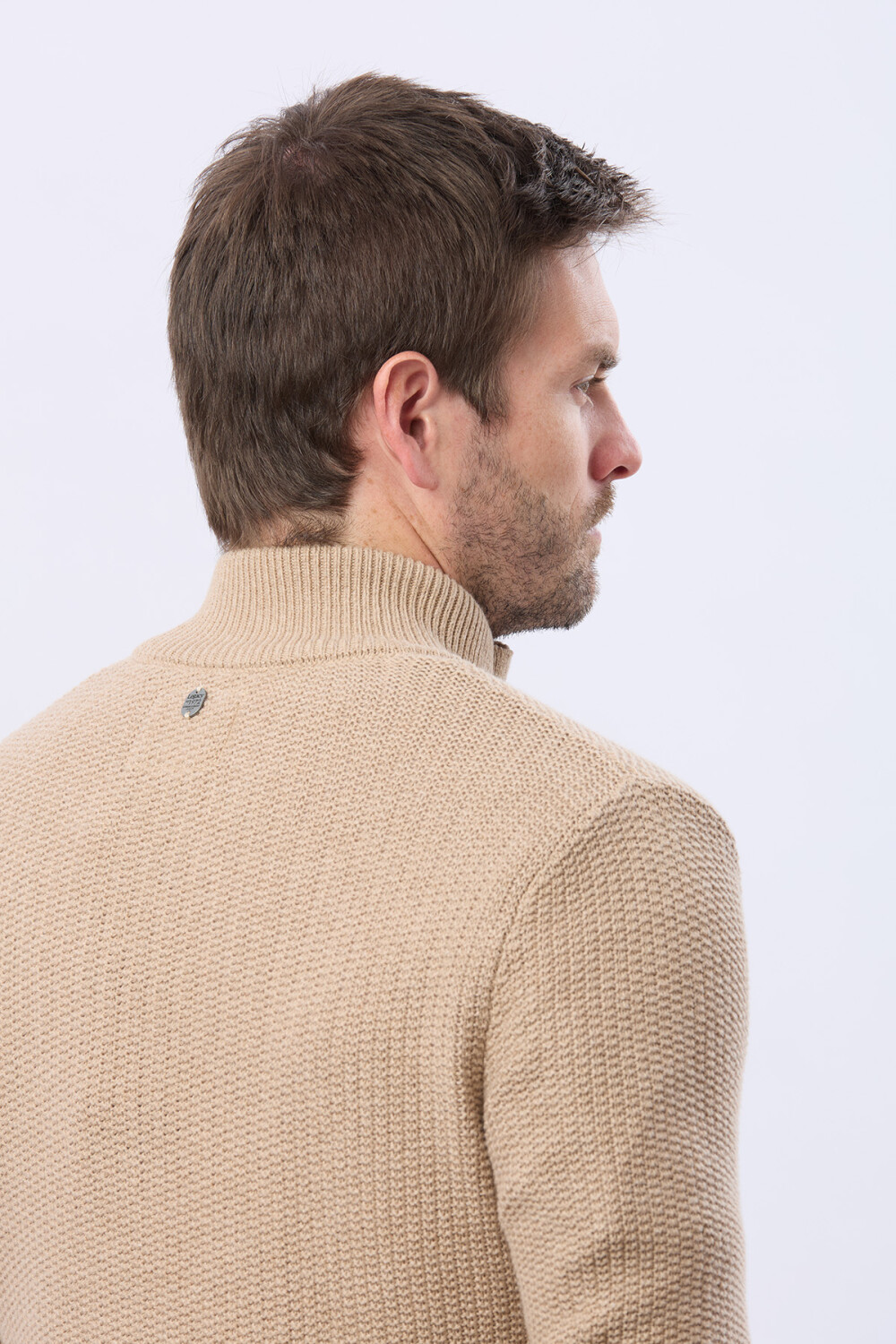 CARDIGAN GRUESO TEJIDO Beige