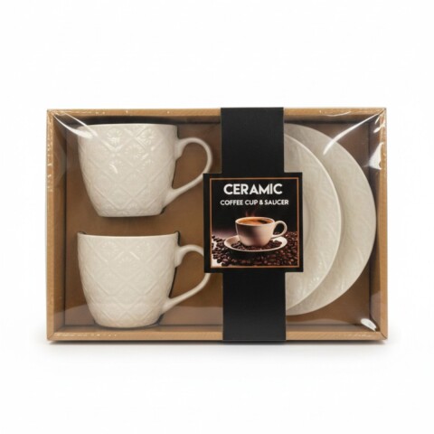 SET DE TAZA C/PLATITOS 8.5X7.6CM 4PZAS Unica