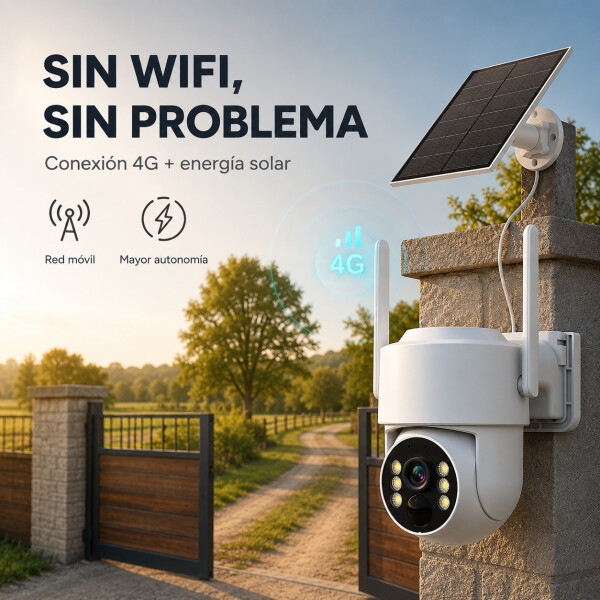 Cámara de Seguridad G-Power PTZ 4G Solar 4MP IP66 Blanco