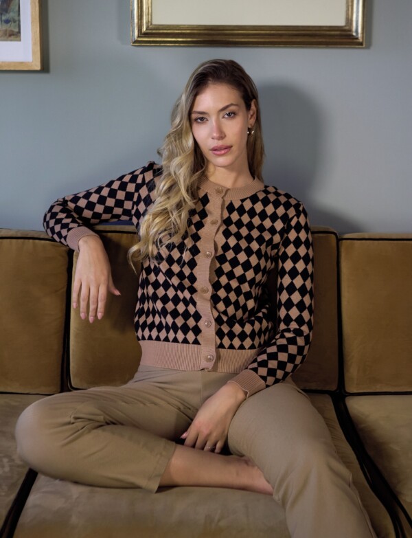 Cardigan Rombos TOSTADO/MULTI