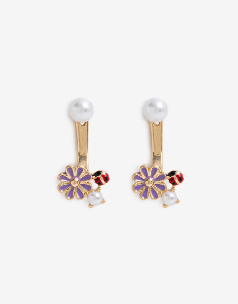 Aros Pasantes Color Aros Pasantes Lady Bug - Dorado
