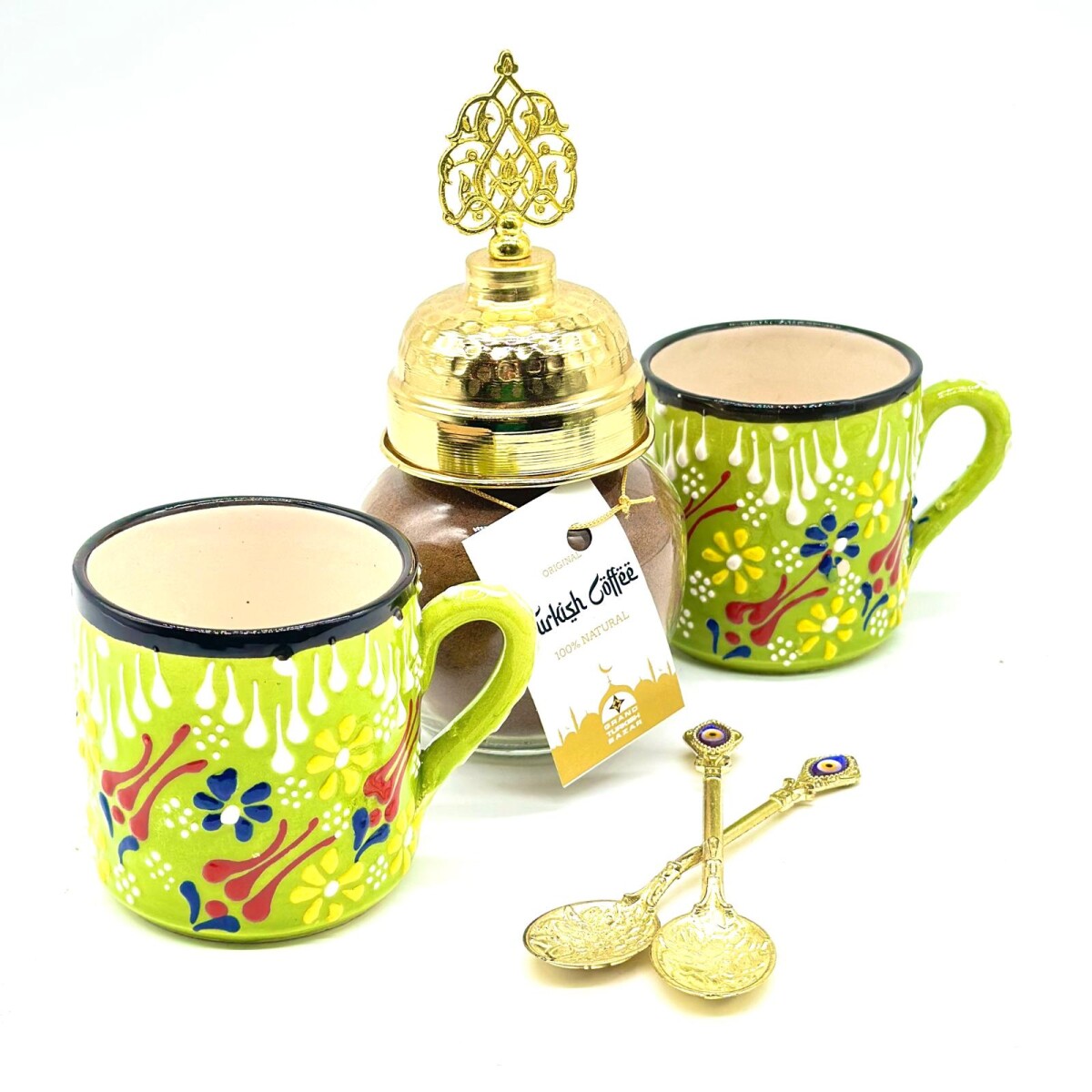 Set de café para dos personas cerámica - Verde 