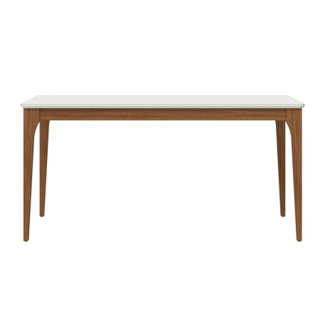 Mesa de comedor Ella - Con vidrio - 160 Canela y Off White