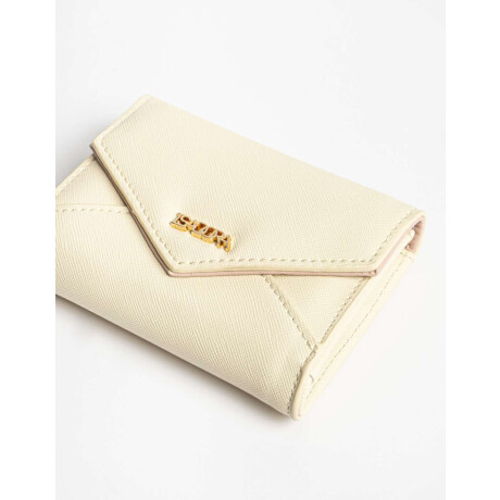 Billetera Con Solapa Blanco Crudo