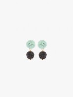 Pendientes Con Esferas Efecto Rafia multicolor