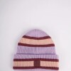 Gorro Dama Tejido Rayado Rusty Bordo