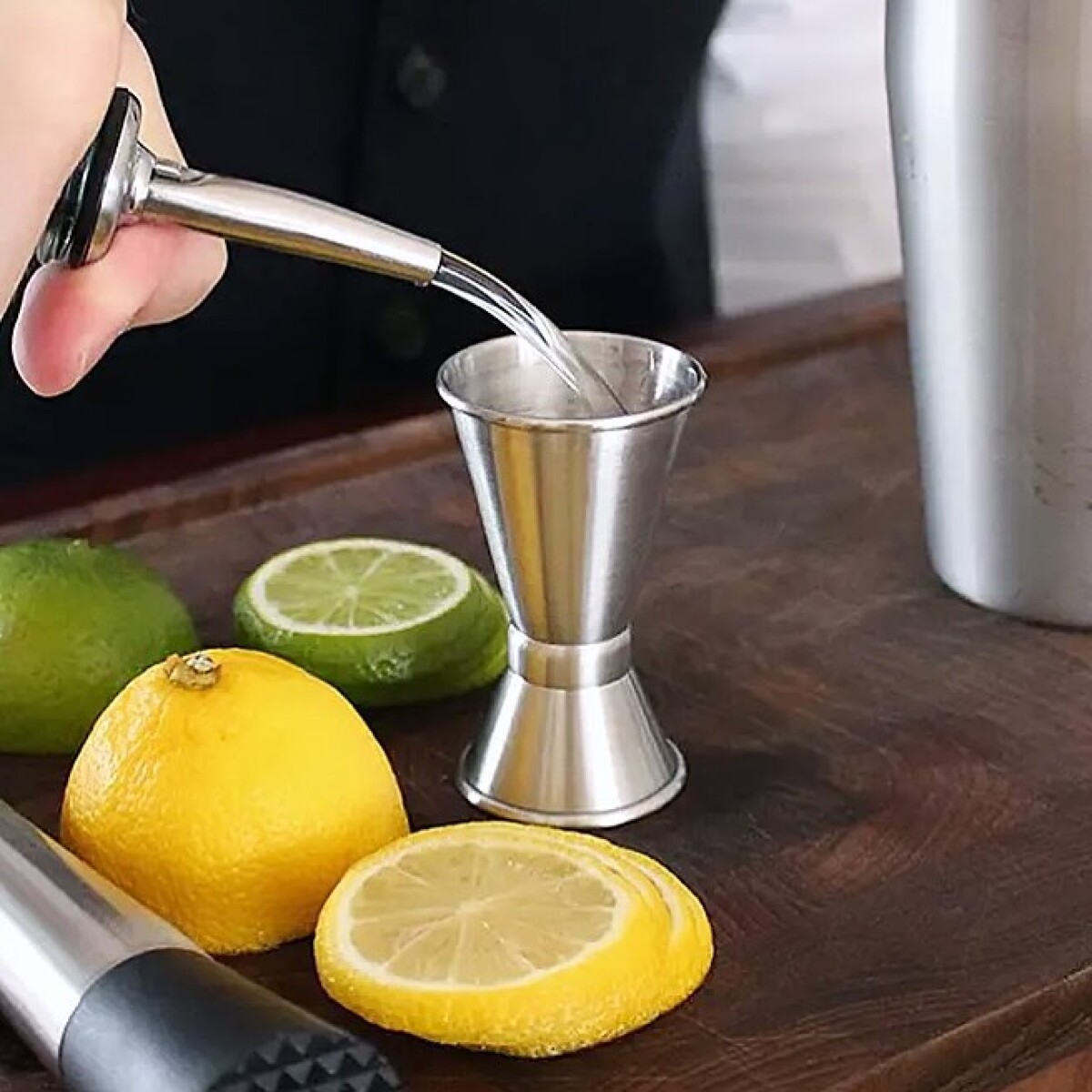 Medidor Tragos Doble Onza Acero Inoxidable 