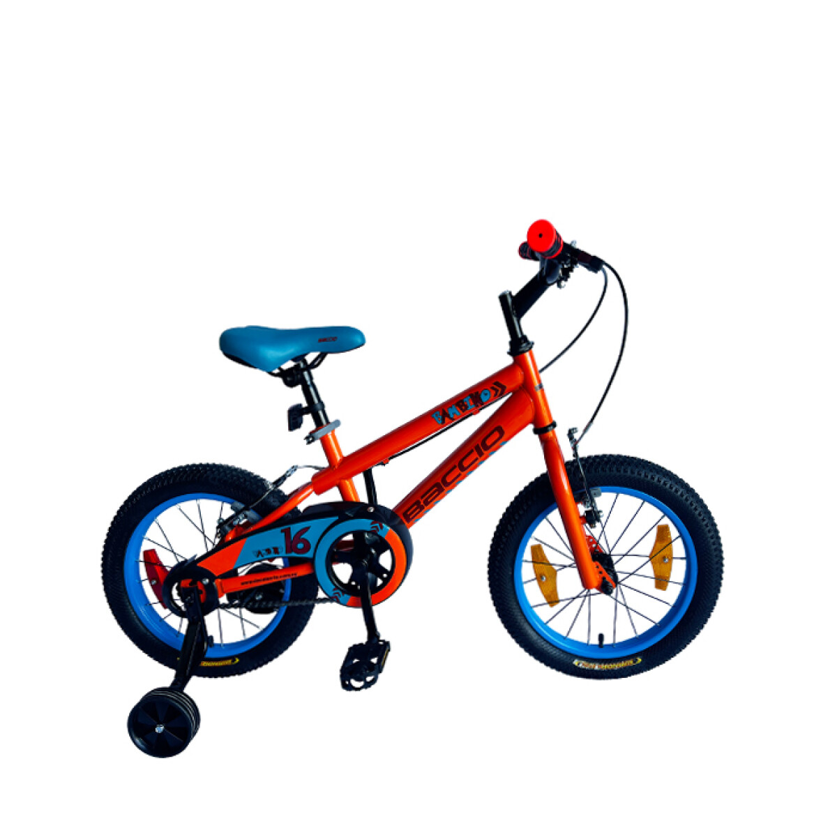 BICICLETA BACCIO BAMBINO ROD. 16 - NARANJA/CELESTE 