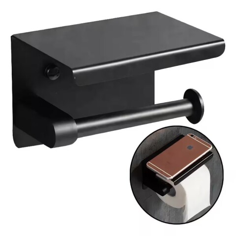 Portarrollo autoadhesivo Negro Mate GC Portarrollo Autoadhesivo Negro Mate Gc