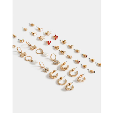 Sets De Aros Con Strass Dorado