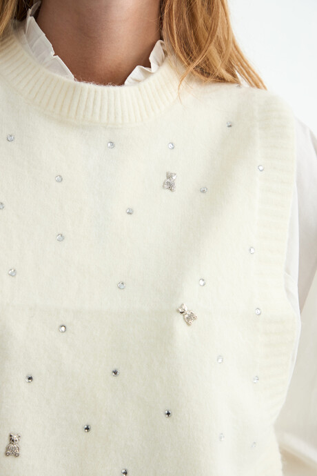 CHALECO SALVIA C/BRILLO CRUDO