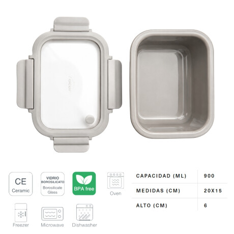 Recipiente Hermetico Ceramica 900 ml Gris Lacor Recipiente Hermetico Ceramica 900 ml Gris Lacor