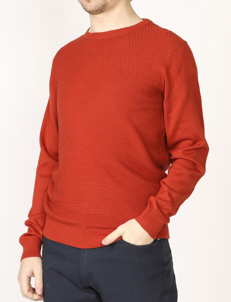 470987 SWEATER HARRINGTON LABEL Ladrillo