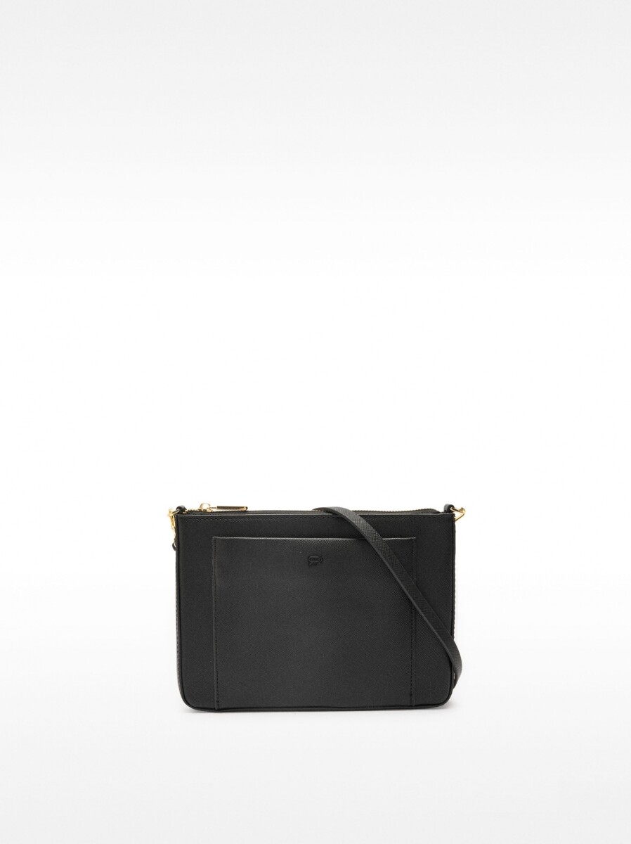 Bolso Bandolera Con Textura - negro 