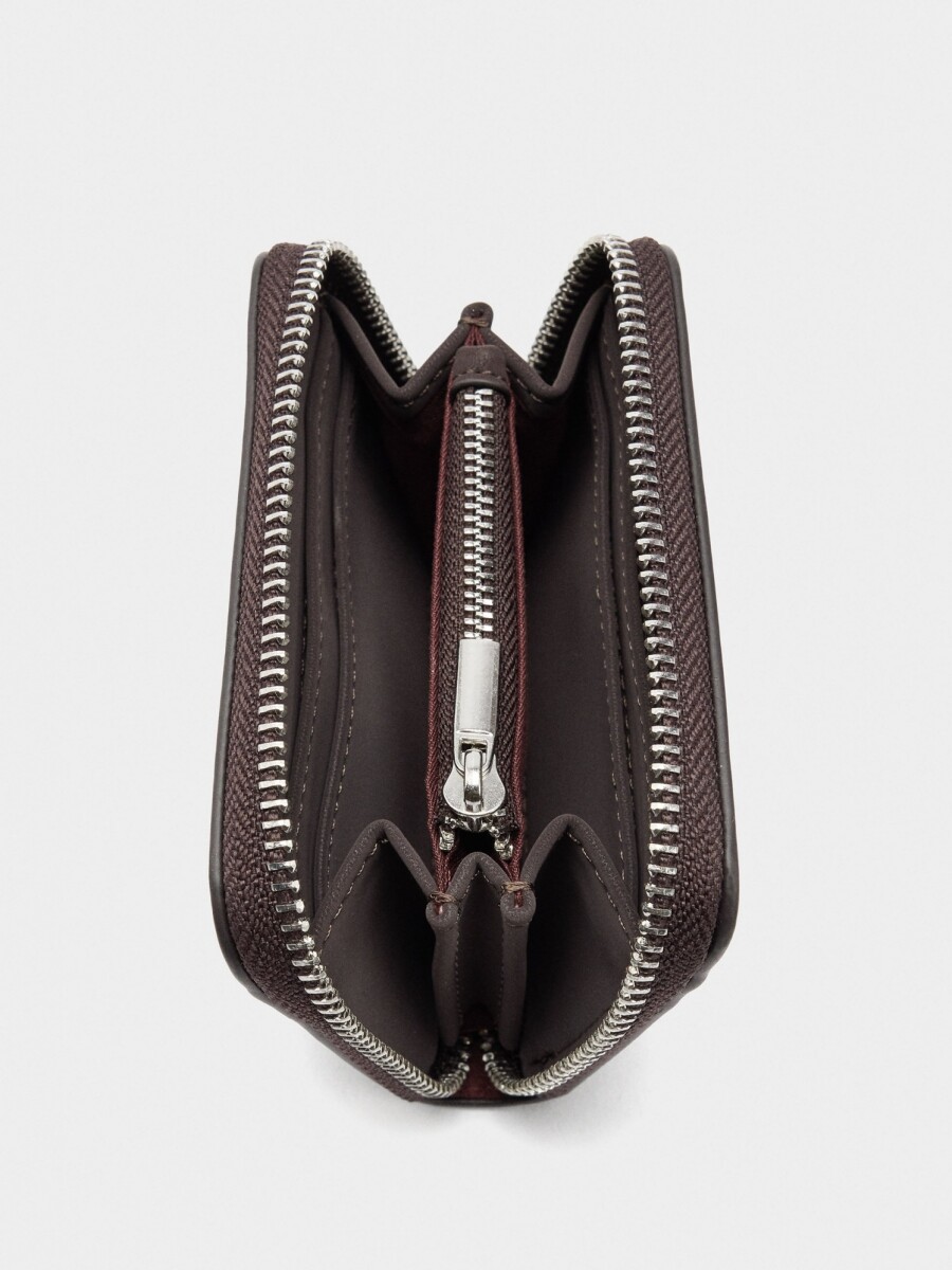 Cartera Lisa Con Textura Suave Xs marron