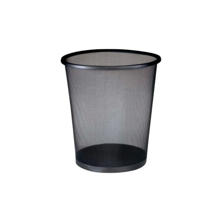 PAPELERA DE ESCRITORIO ACERO 16 LITROS NEGRO