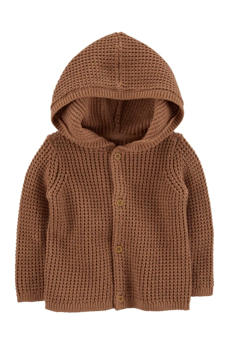 Saco de punto de algodón con capucha Saco de punto de algodón con capucha