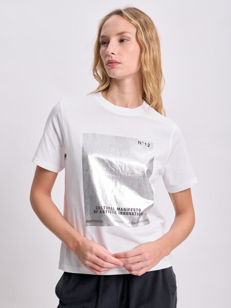 Remera básica estampa Blanco