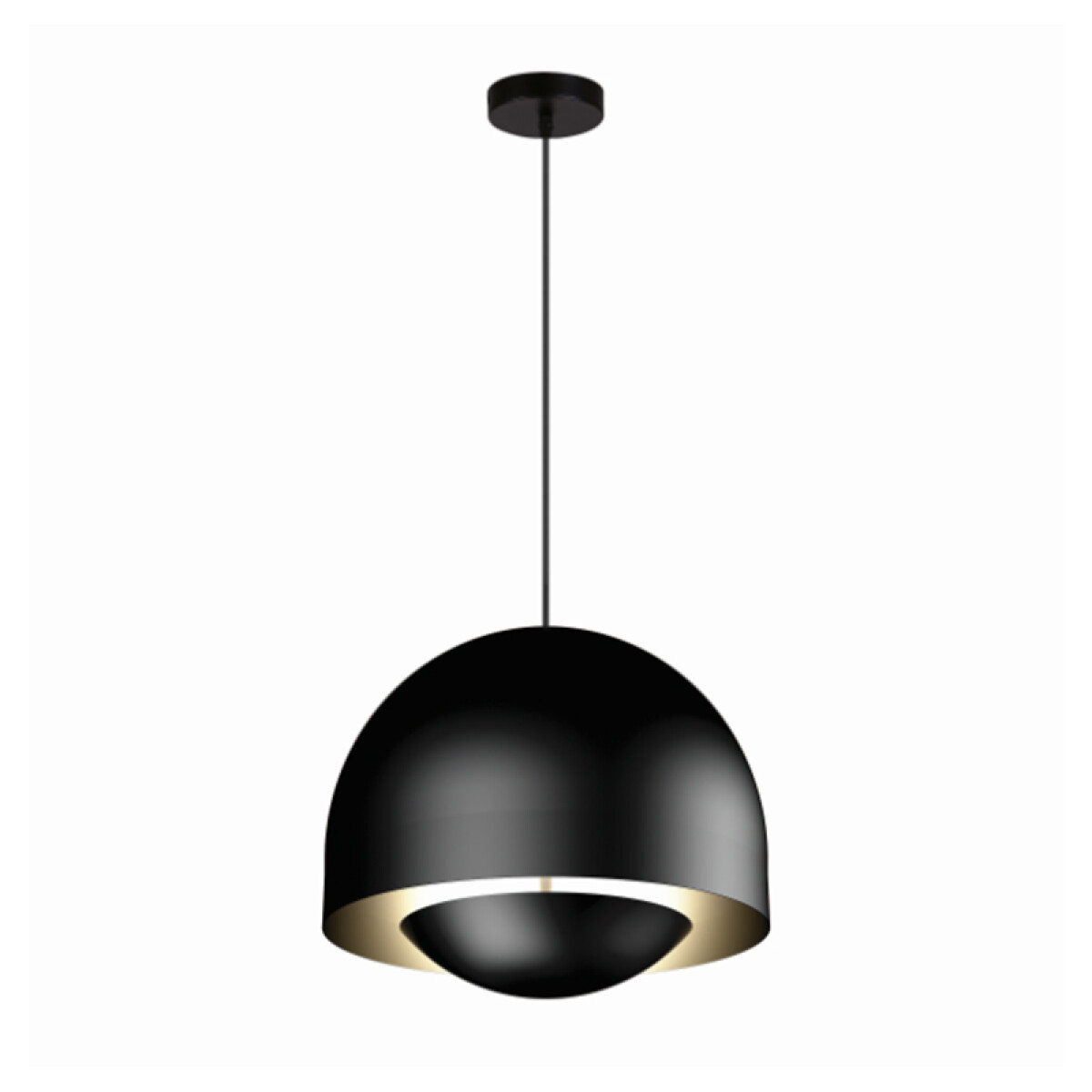 Colgante campana metal negro int.dorado 2xE27 Ø405 - BM2016 