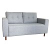 Sofa 2 cuerpos tela Gris Brillo con respaldo semi capitoneado Sofa 2 cuerpos tela Gris Brillo con respaldo semi capitoneado
