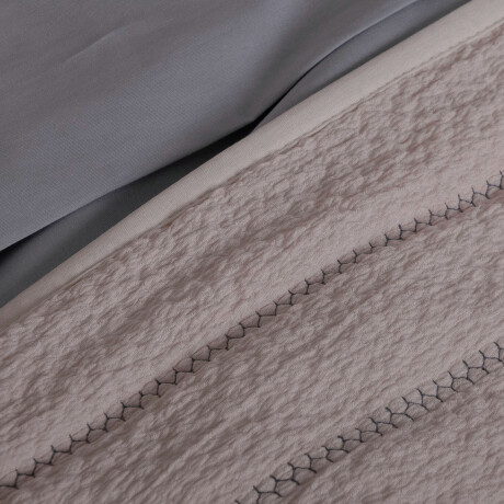 SET CUBRECAMA SUPER KING POLIESTER NATURAL-BEIGE TRAMA ARENA