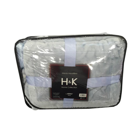 Frazada H&K Super Soft 2 Plazas - Varios Colores CELESTE