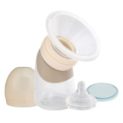 Extractor De Leche Manual Mamadera Silicona Angulada 240 ml Blanco 1
