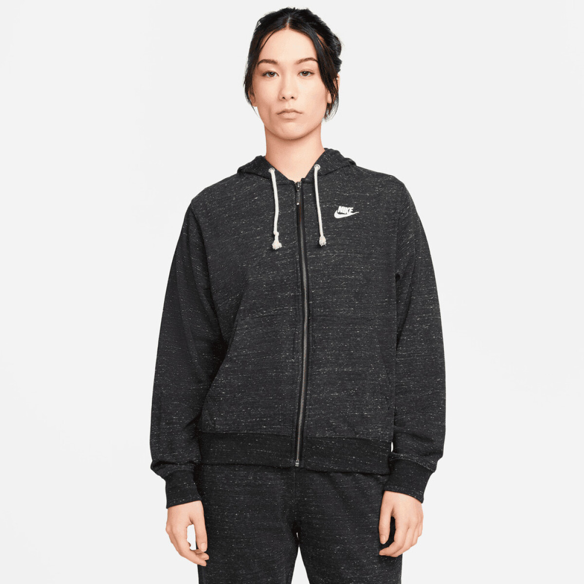 Abrigo Gym Easy Fz Hoodie de Mujer - Negro 