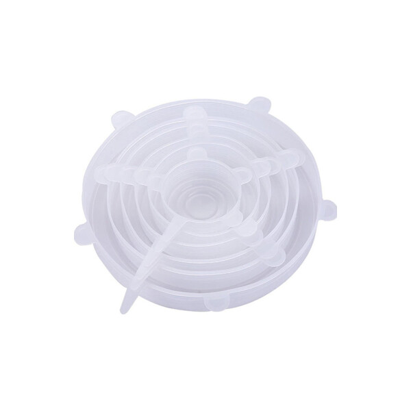 JGO 6PC TAPAS DE SILICONA TRANSPAR JGO 6PC TAPAS DE SILICONA TRANSPAR