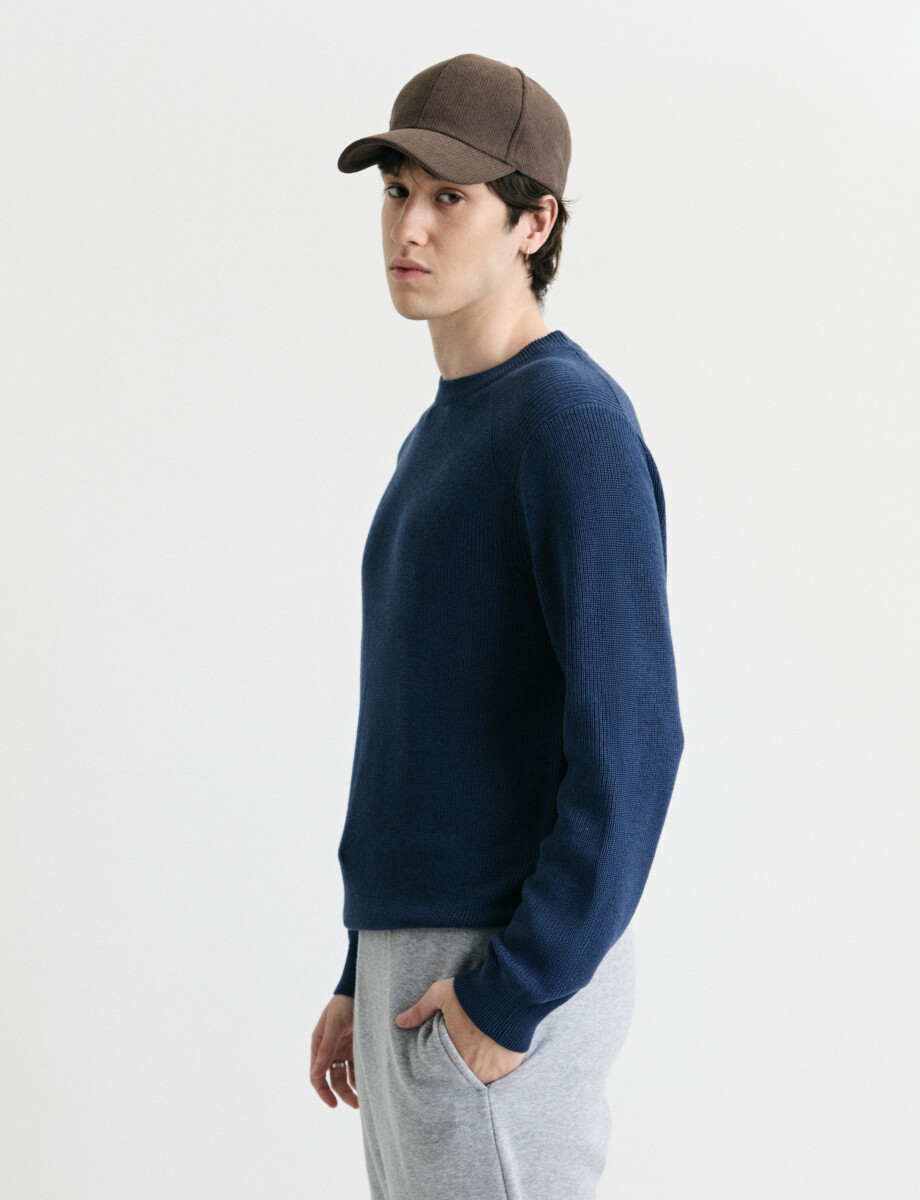 470986 SWEATER HARRINGTON LABEL Azul Piedra