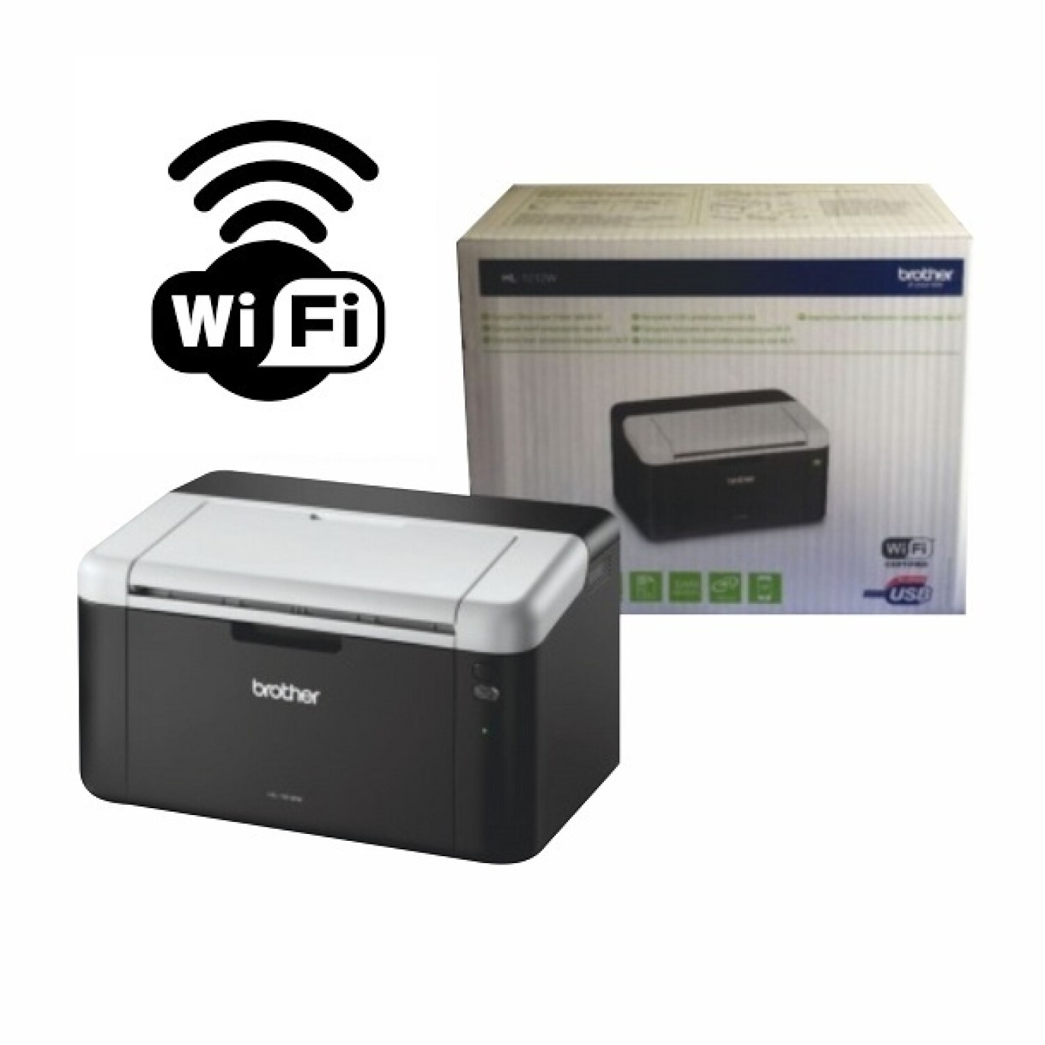 Impresora Laser Brother HL-1212 Wifi + Toner Original - 001 — Universo  Binario